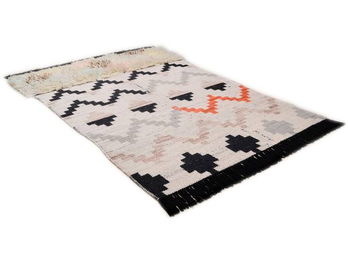 Teppich THEKO Nomadic 3960 , bunt, B:70cm H:7mm L:140cm, Baumwolle, Wolle, Teppiche, Teppich, handgewebt, mit Fransen, ideal im Wohnzimmer & Schlafzimmer