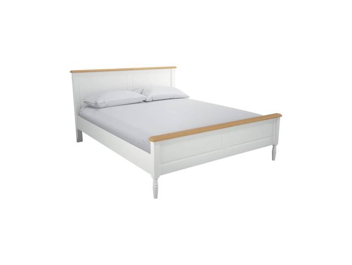 Lit effet bois et blanc 140 x 190 cm