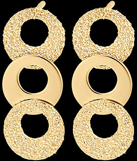 Edenly Ohrstecker Frische - Trio Circulus - 18 Karat Gelbgold