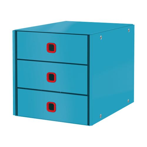 LEITZ Schubladenbox Click & Store Cosy blau 53680061, DIN A4 mit 3 Schubladen