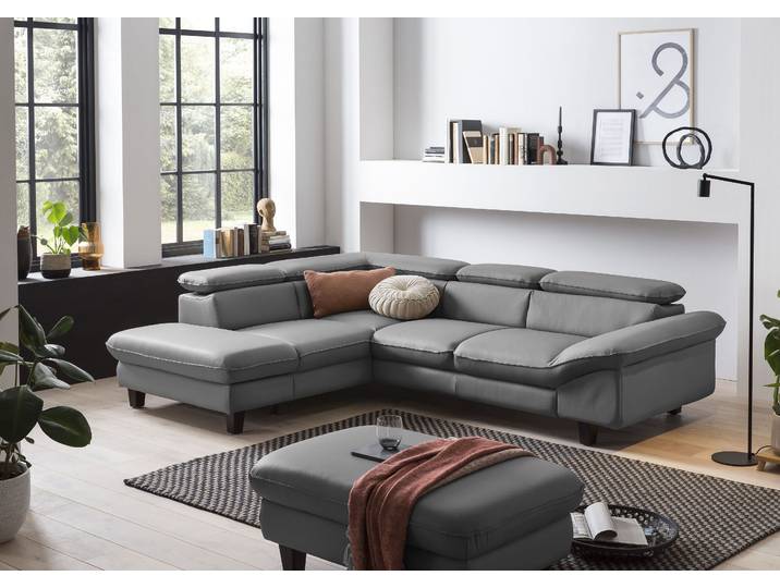 Ecksofa GOODPRODUCT Pilot L-Form , grau, B:266cm H:73cm T:108cm, 100% Polyester; Feinstruktur 75000 Scheurtouren; Struktur 35000 Scheuertouren, Mikrofaser 40000 Scheuertouren, Sofas, Ecksofa, mit Kopfteilverstellung, wahlweise mit Schlaffunktion & Bettkasten