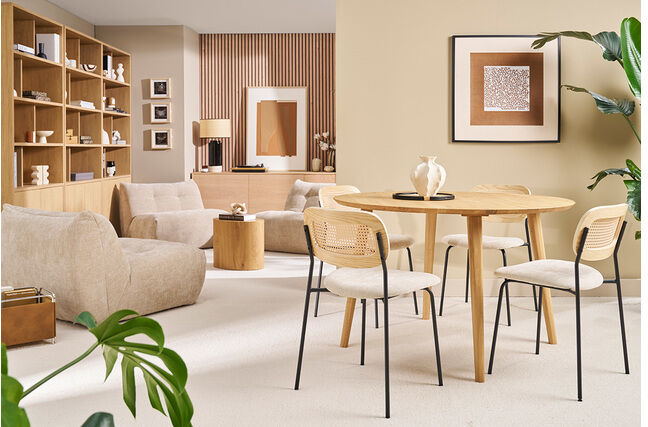 Miliboo Design-Esstisch Esche D120 LIVIA