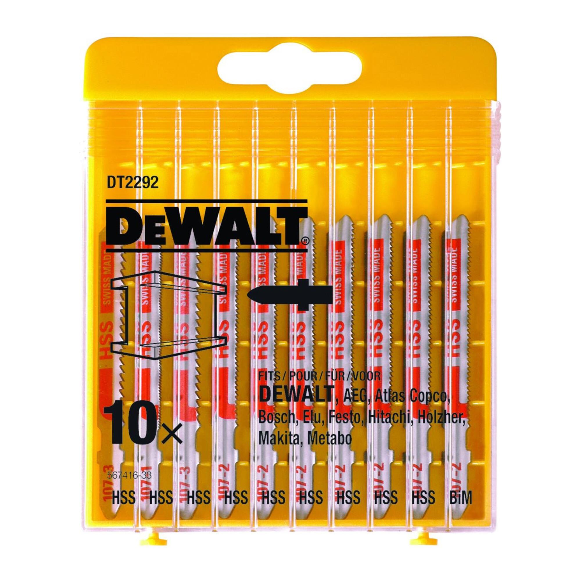 DeWalt DT2292-QZ HSS-Stichsägeblätter-Set mit 10 Stück für Holz, Metall oder Kunststoff)