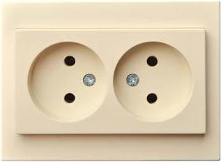 Liregus Dubbel Stopcontact Epsilon Zandkleur