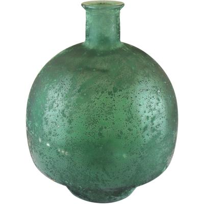 Dekovase AM DESIGN "aus recyceltem grünen Glas im mattierten Finish", grün, B:34cm H:43,5cm, Glas, Vasen, schonend hergestellt und stilvoll