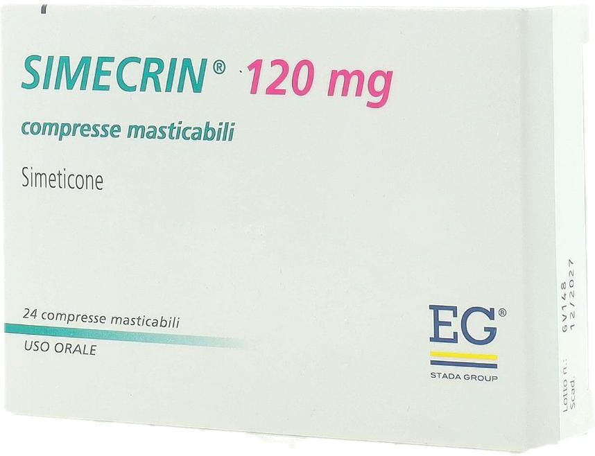 EG SpA Simecrin 120 mg, 24 Compresse Masticabili