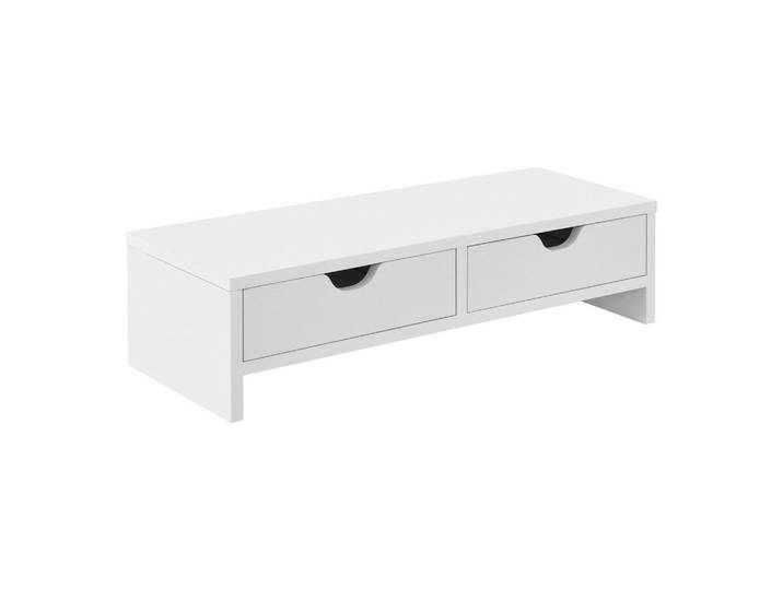 [en.casa] Monitorständer Mänttä, Weiß, Holzwerkstoff, 2 Schubladen, 50x13x18 cm, Büromöbel, Schreibtische