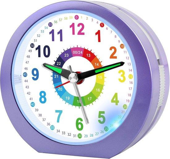 Stille Analoge Kinderwekker met Snooze en Nachtlampje voor Jongens en Meisjes
