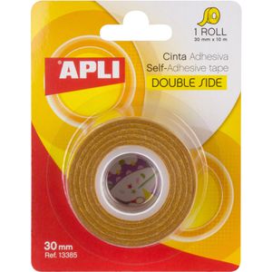 APLI Doppelseitiges-Klebeband 13385, transparent, EVA, 30mm x 10m
