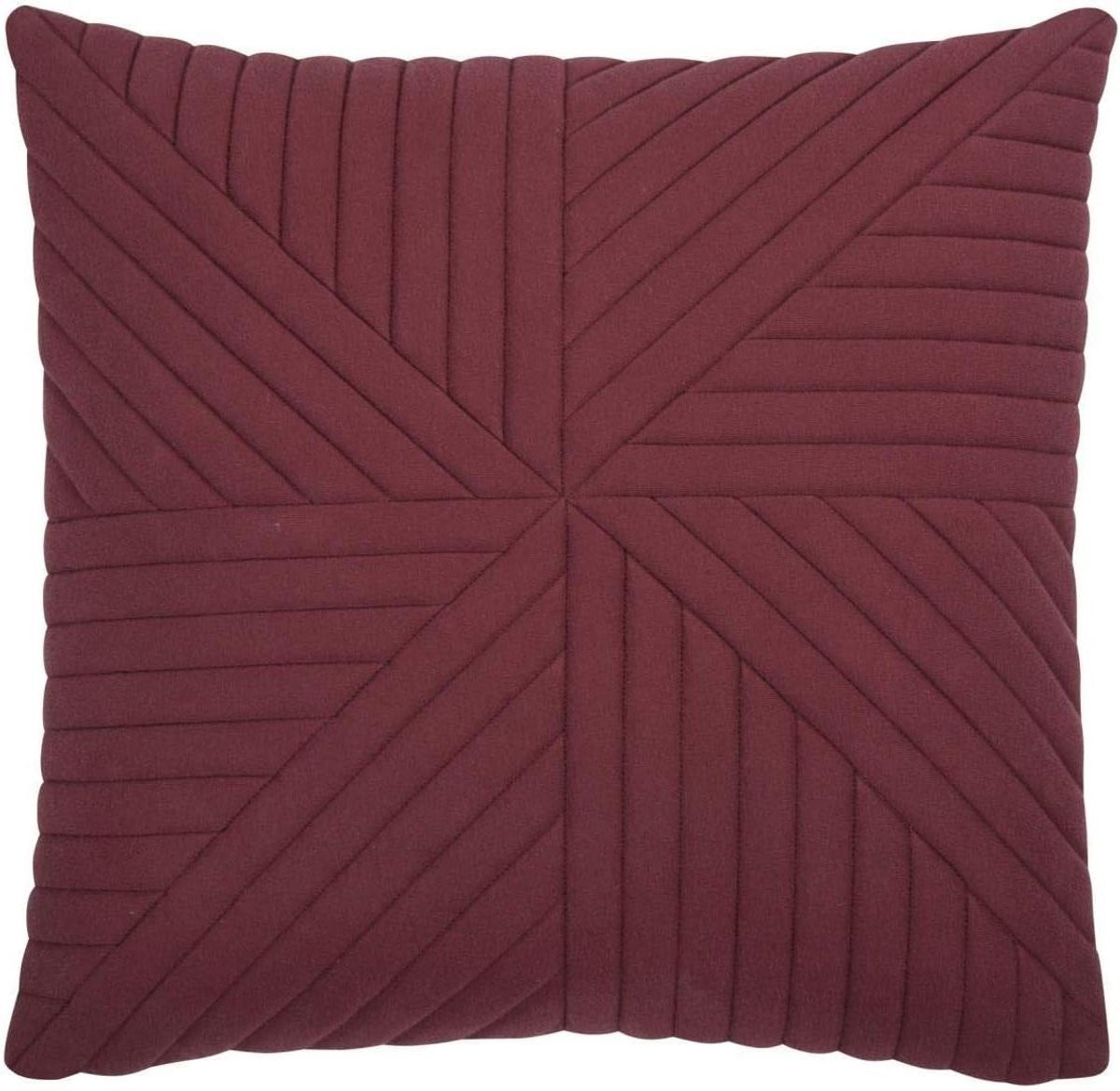 Luxe Bordeauxrode kussenhoes met stiksels voor woonkamerdecoratie, 50 x 50 cm