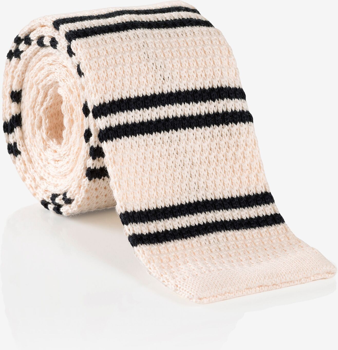 Krawatte CINQUE, Herren, beige, Strick, Baumwolle, gestreift, unifarben mit Farbeinsatz, Krawatten Krawatte, mit zeitlosem Streifenmuster