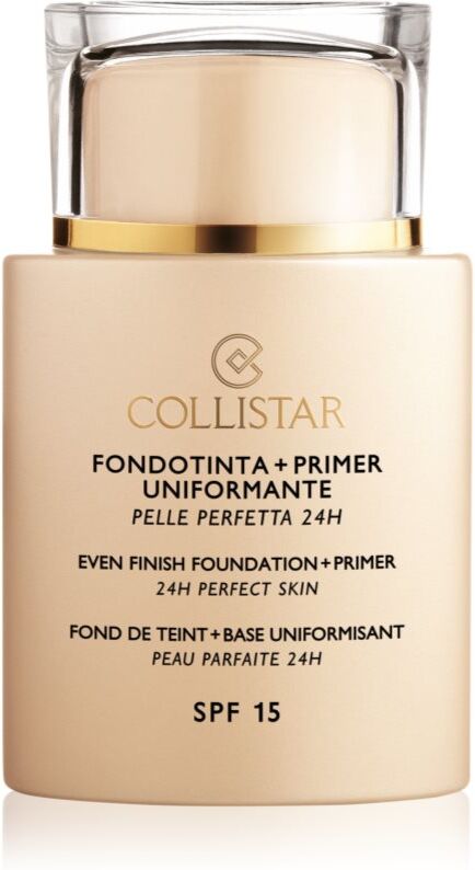 Collistar Even Finish Foundation+Primer 24h Perfect Skin foundation and makeup primer SPF 15 shade 1 Ivory 35 ml