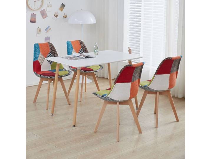 BenyLed Ensemble de Table à Manger avec 4 Chaises Scandinave pour Salle à Manger Cuisine Salon Rouge