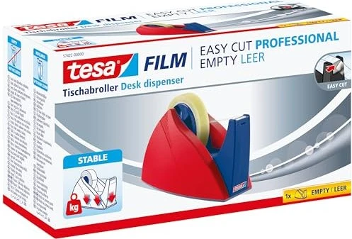 tesa Tischabroller Easy Cut Professional, rot / blau