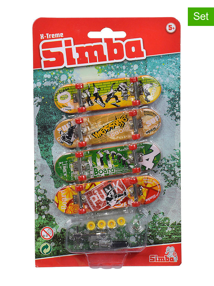 Simba 4er-Set: Finger-Skateboard in Bunt - ab 5 Jahren - onesize