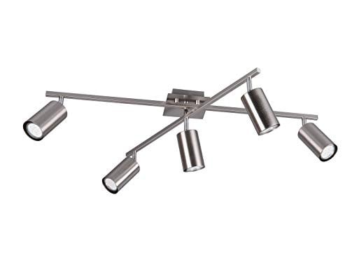 Trio Leuchten Plafondlamp Marley Zilver, 5-lichts, Metaal, GU10, B/D/H: 58 x 23 x 78 cm