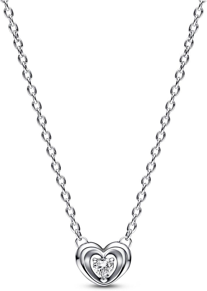 Collier Pandora Pendentif Cœur Rayonnant Et Pierre Flottante Femme