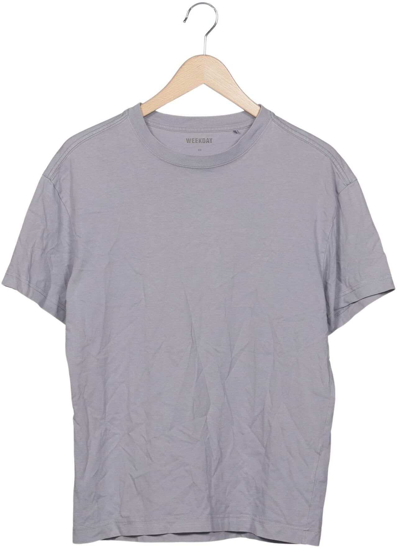 Weekday Herren T-Shirt, Grau, Gr. XS, Baumwolle - Second Hand