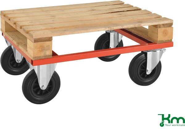 Kongamek Palletransportvogn Lav, Halvpalle, Rød