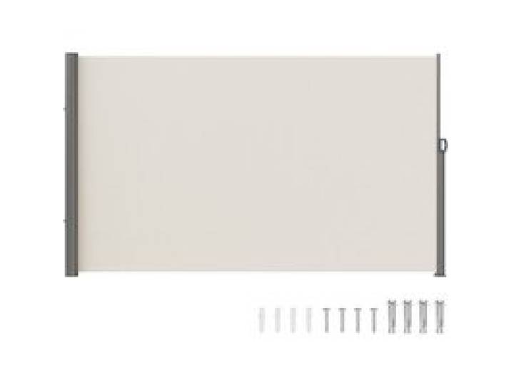 VEVOR Seitenmarkise 160 x 300 cm Seitenwandmarkise aus Polyestergewebe mit PU-Beschichtung Markise einziehbarer Griff mit Federmechanismus Sichtschutz Blickschutz für Balkone Innenhöfe UV30 Beige