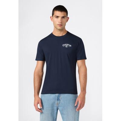 T-Shirt CHAMPION "SPORTWEAR T-SHIRT Standard Fit", Herren, Gr. L, blau (nny), Obermaterial: 100% Baumwolle, Shirts T-Shirt, mit sportlichem Look, Kurzarm-Design, aus Baumwolle, Standard Fit