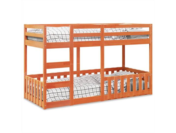 vidaXL Etagenbett Wachsbraun 80x200 cm Massivholz Kiefer