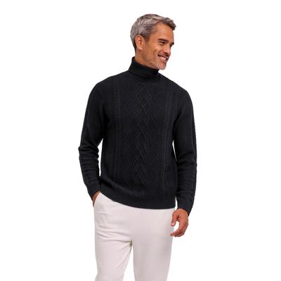 Strickpullover FALKE "FALKE Pullover", Herren, Gr. M, schwarz (schwarz (3000)), Pullover Strickpullover
