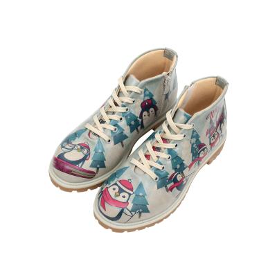Stiefel DOGO "Shortcut Boots Winter Is Here Damen Stiefeletten", Damen, Gr. 39, Normalschaft, bunt (blau), Lederimitat, Schuhe Stiefel, Handgefertigt