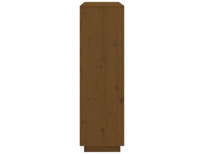 Buffet bas - ZERONE - Marron miel - Bois massif - 2 portes - Style campagne