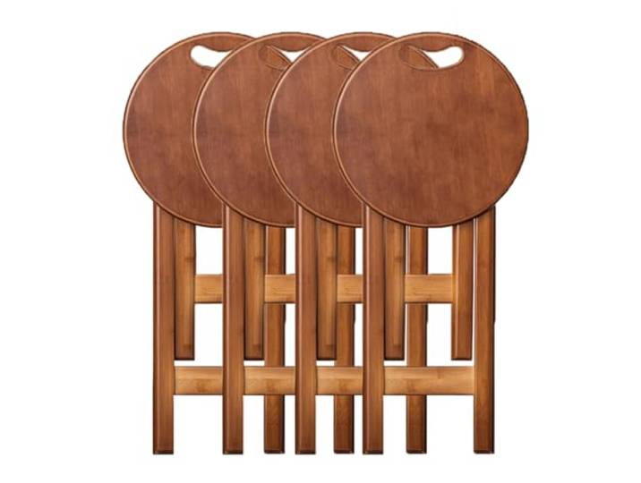 XCHtuerFY Klapphocker, Keine Montage erforderlich, platzsparend, for Küche, Bar, Café(Borwn X 4pcs,43cm)