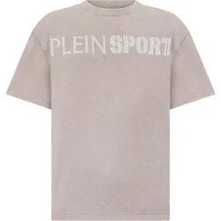 PLEIN SPORT Kurzarm-Rundhals-T-Shirt SCRATCH, Größe XXL in Beige 06