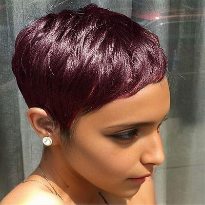 kurze Perücken kurze Pixie-Perücken für schwarze Frauen kurze Perücken Pixie-Cut-Perücken für Afroamerikaner Burgund kurze Pixie-Perücken