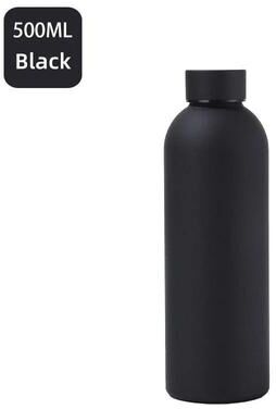 Uplifted Finds JUSTINLAU 500ml Portable Thermos Cup Stainless Steel Vacuum Flask For Sports, Car & Travel black