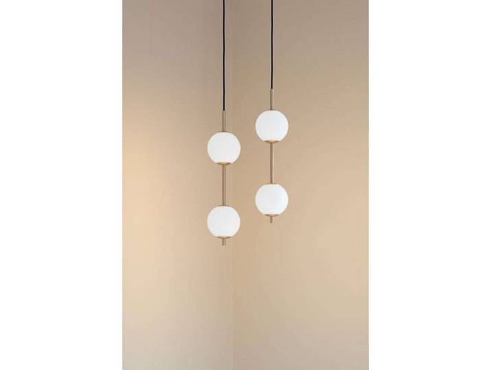 Audrey 2 Pendelleuchte Brass/White Opal - UMAGE - Wohnzimmer - Glas