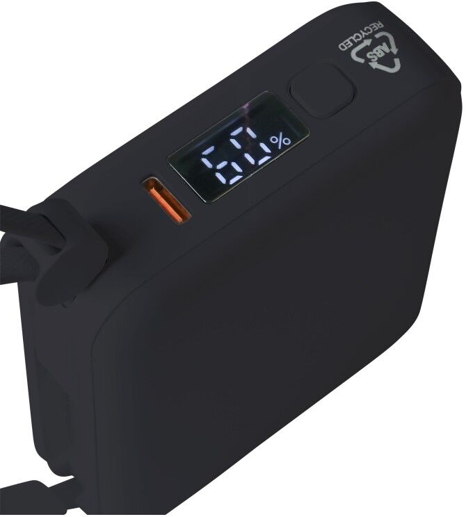 Power bank en ABS recyclé Jona noir