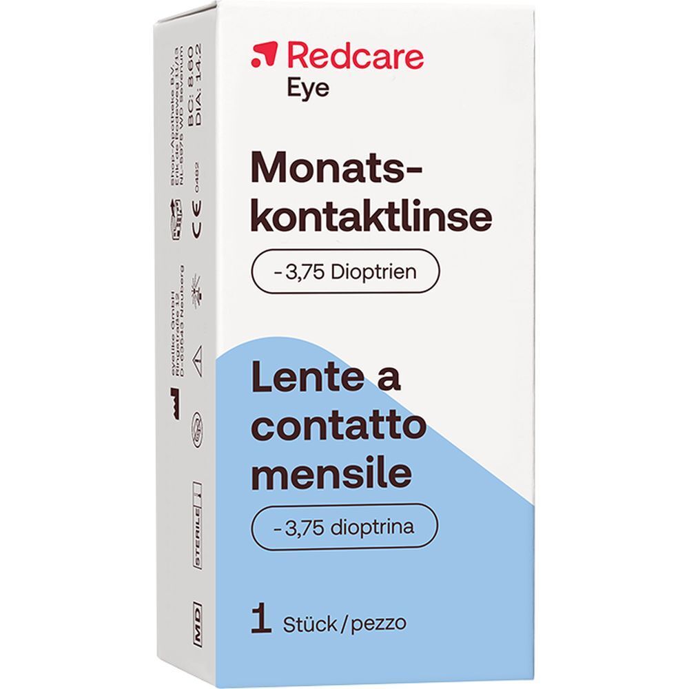 Redcare Eye Monatskontaktlinse weich -3,75 dpt 1 Stück Kontaktlinsen