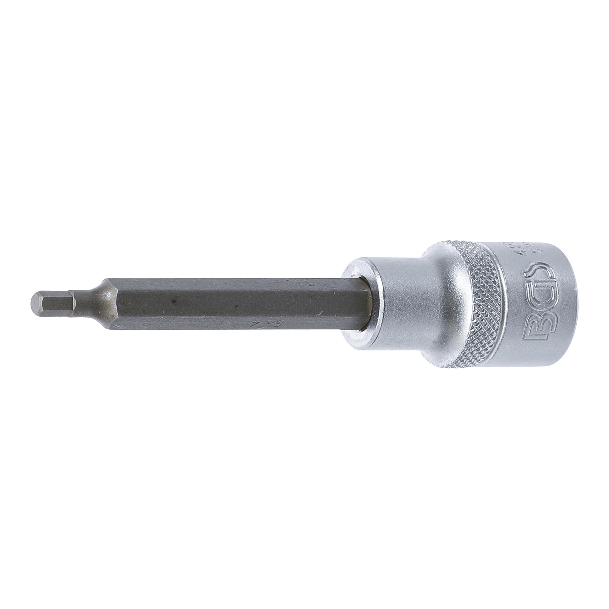 BGS Bit-Einsatz 4259, Länge 100 mm, Antrieb Innenvierkant 12,5 mm (1/2"), Innensechskant 4 mm ; BGS technic)