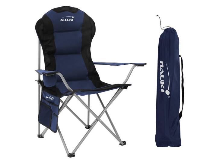 Hauki Campingstuhl blau, Blau, Metall, 95x110x56 cm, Gartenmöbel, Gartensessel, Gartenklappstühle