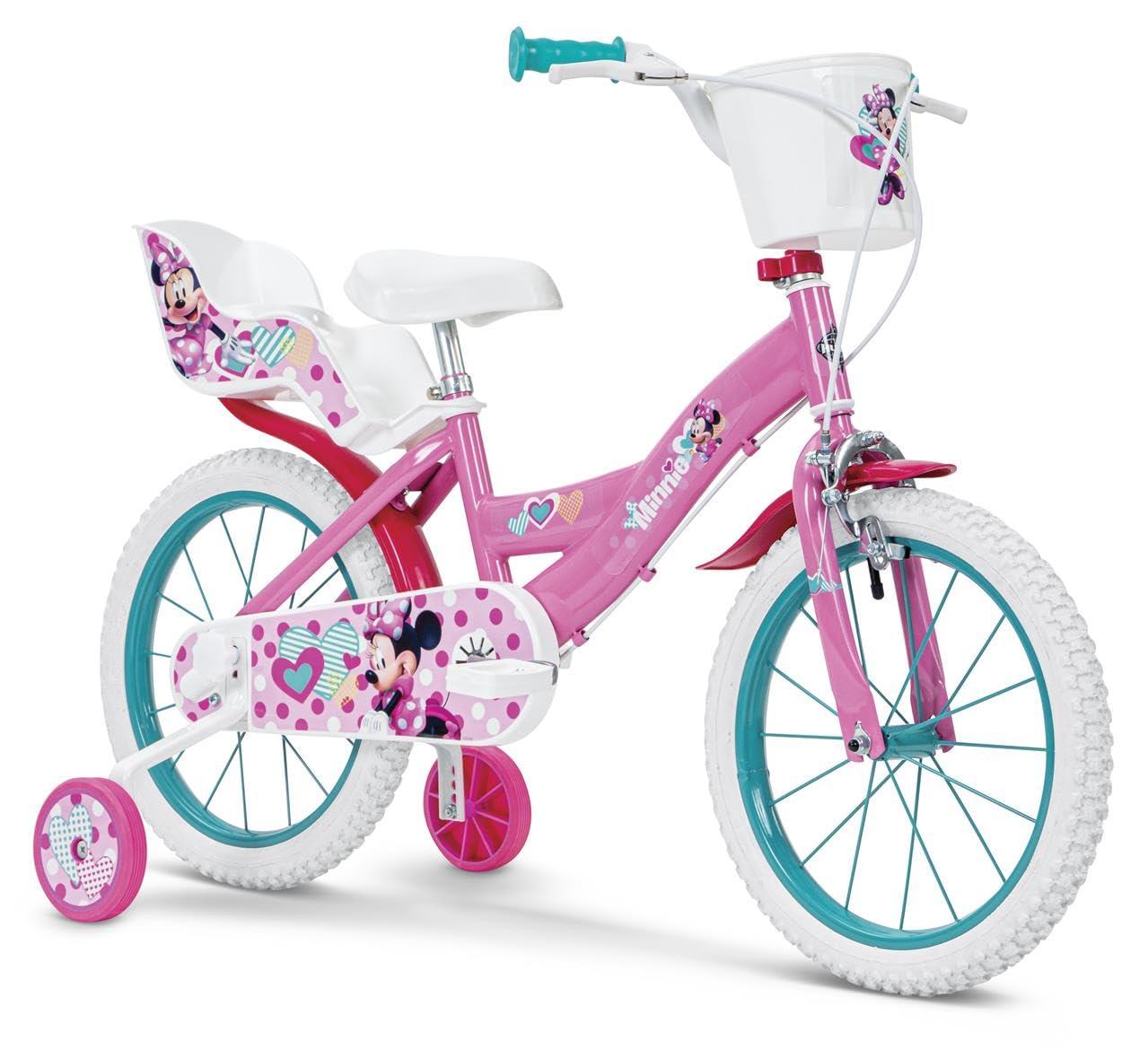 Kinderfahrrad 16 Zoll Minnie Mouse, Mädchen 5-8 Jahre, Alu-Rahmen