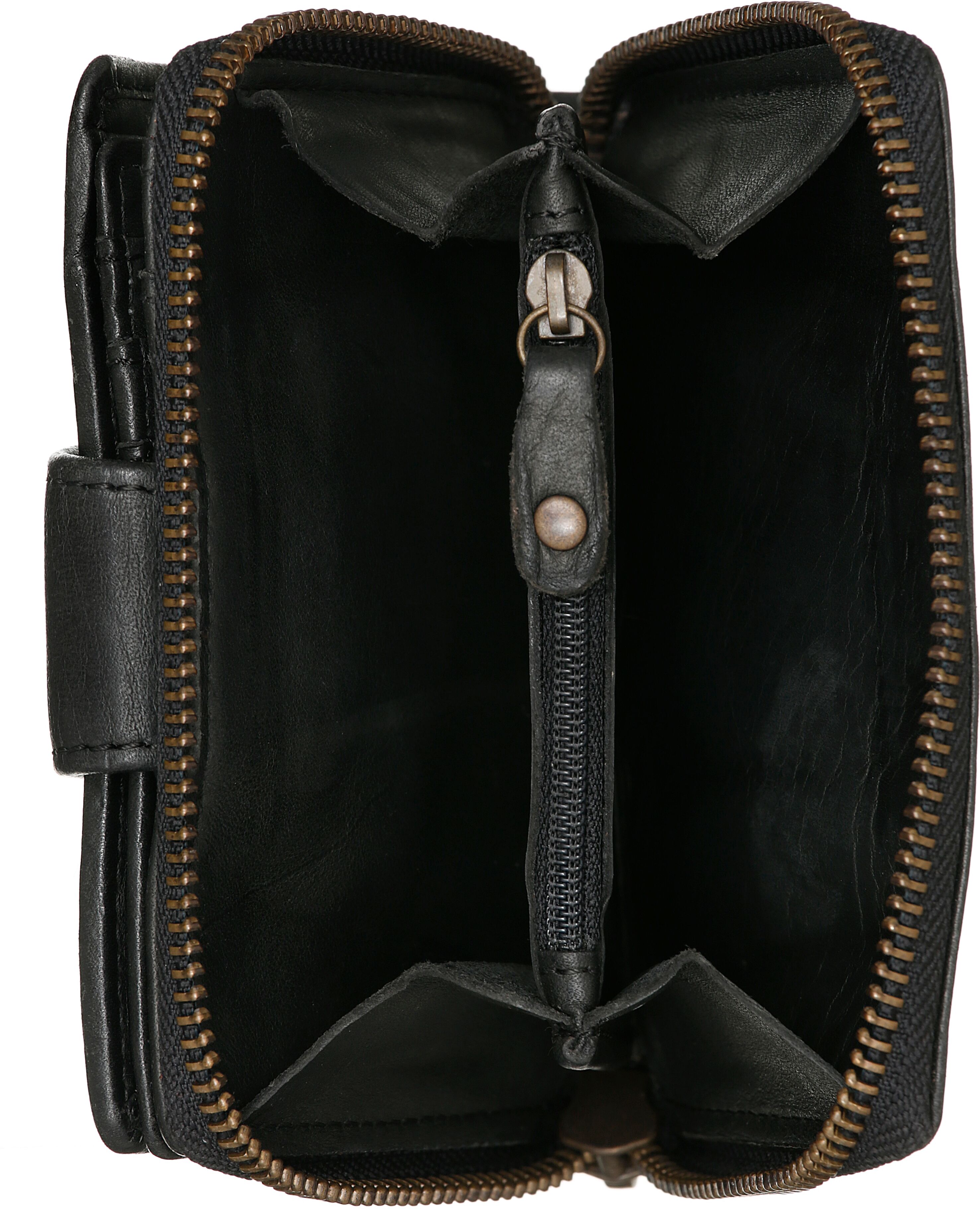 Geldbörse HARBOUR 2ND "Harbour Second Wallet Is", Damen, grau (schwarz), Rindsleder, Kleinlederwaren Geldbörse, Unisex Geldbeutel, Portemonnaie mit Anker-Schmuckelement schwarz Einheitsgröße