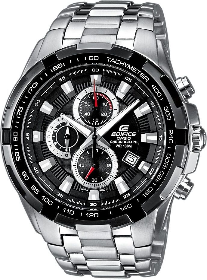 Chronograph CASIO EDIFICE "EF-539D-1AVEF", silber (silberfarben, schwarz), Armbanduhren, Herren, silberfarben, Chronograph, Quarzuhr, Armbanduhr,Herrenuhr,Edelstahlarmband,bis 10 bar wasserdicht