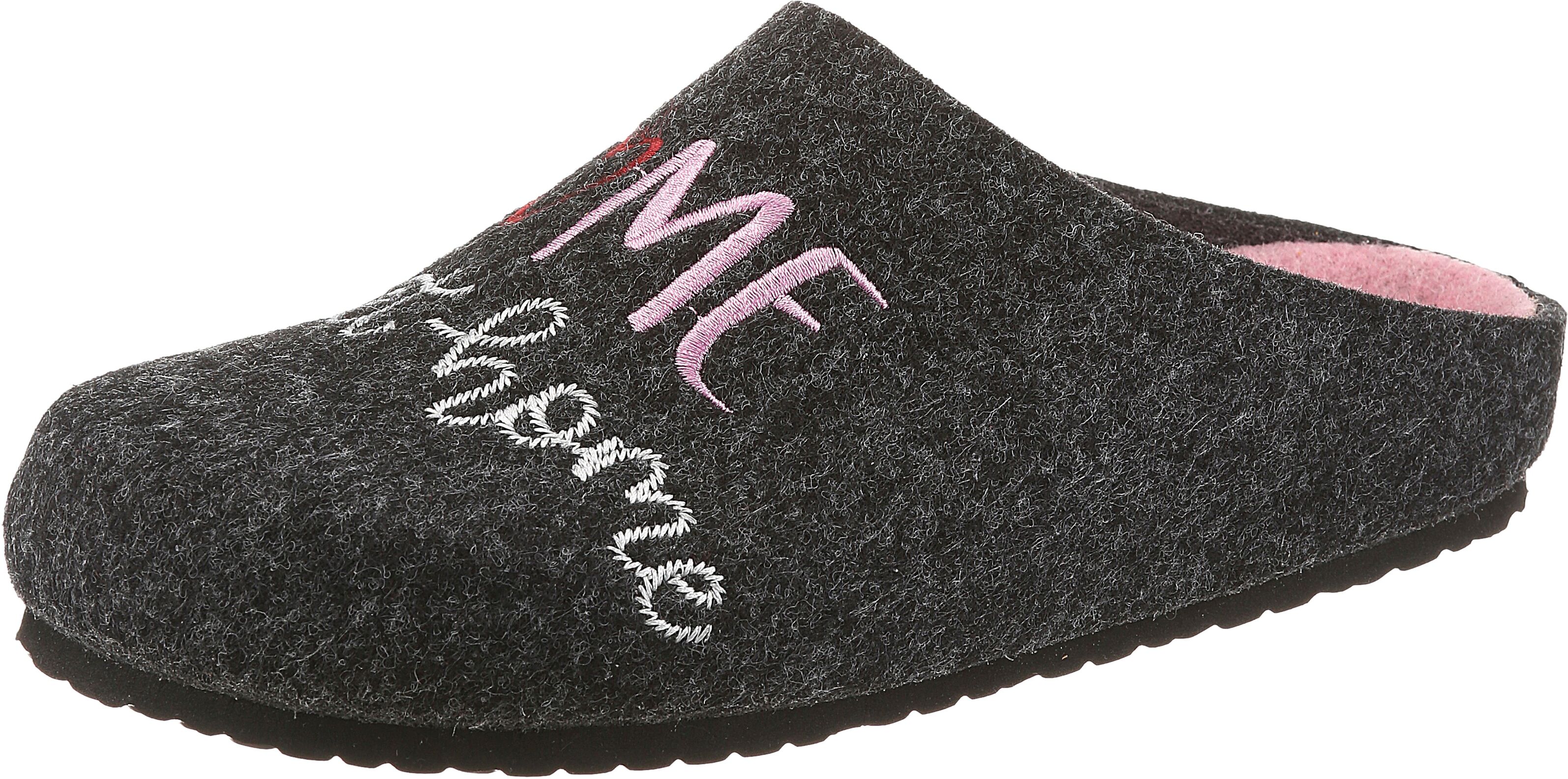 Clog ANISTON SHOES, Damen, Gr. 41, anthrazit, kombiniert, Filz, Schuhe Clog, Hausschuh, Homeslipper, Schlupfschuh - NEUE KOLLEKTION anthrazit, kombiniert 41