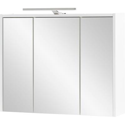Spiegelschrank WELLTIME "List, Spiegelschrank, Made in Germany, B: 74,5 cm", weiß (weiß glanz), B:74,5cm H:60cm T:16cm, Schränke, Spiegelschrank, Solide Verarbeitung - Dieses Produkt ist in Deutschland gefertigt