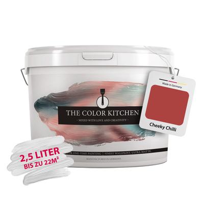 Wand- und Deckenfarbe A.S. CRÉATION "Seidenmatt Innenfarbe THE COLOR KITCHEN", rot (tck7005 cheeky chilli), 2,5 l 2,5ml, Farben, für Wohnzimmer Schlafzimmer Flur Küche, versch. Rottöne