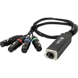 Showgear CS-4F/5 - 4-channel DMX shuttle snake via network cable 4-Kanal 5-Pin DMX (Female) auf RJ45 CAT (Female) Adapter  4-Kanal 5-Pin DMX (Female) auf RJ45 CAT (Female) Adapter