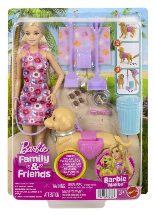 Mattel Barbie JJB46 Pop Wandelen met puppy inclusief accessoires