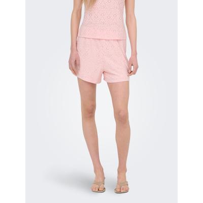 Shorts ONLY "ONLSMILLA LOOSE SHORTS JRS", Damen, Gr. XL (42), N-Gr, rosy touch, Obermaterial: 95% Polyester, 5% Elasthan, unifarben, loose fit kurz, Hosen Shorts, Materialmix, loose fit