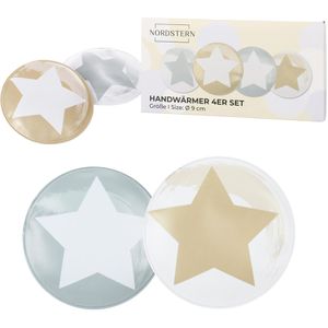 Nordstern Handwärmer Sterne, Ø 9 cm, zum Knicken, wiederverwendbar, 4 Stück