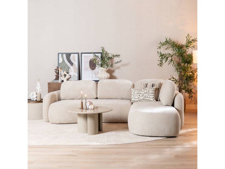 Bronx71 Ecksofa Vienna Chenille beige rechts