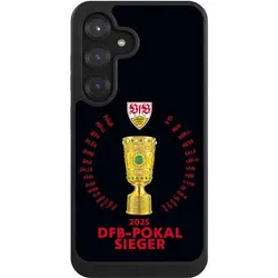 Nivocase Hülle für Samsung Galaxy S25 Handyhülle NIVOcore Case Schwarz Offizielles Lizenzprodukt Pokal VfB (Samsung Galaxy S25), Smartphone Hülle, Schwarz
